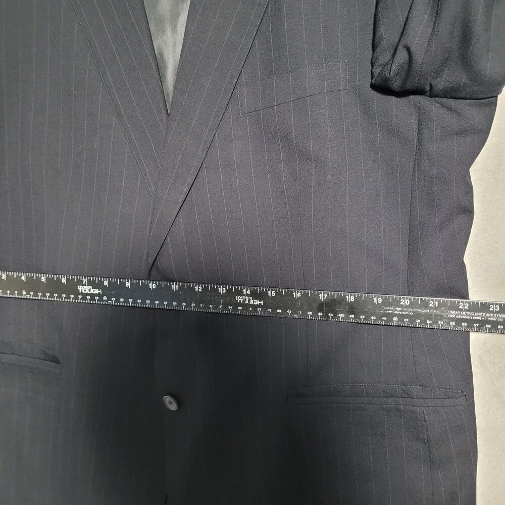 Brooks Brothers Suit Jacket Mens 44R Blue Pinstripe Wool 2 Button Brooksease USA - Picture 11 of 15